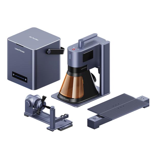 LaserPecker LP5 スマート20Wファイバー + ダイオードレーザー彫刻機