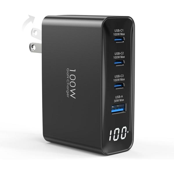 PD 充電器 100w 4ポート USB-C*3とUSB-A*1 急速充電器 type-c PD 充電器 100w 4ポート USB-C*3とUSB-A*1 急速充電器 type-c
