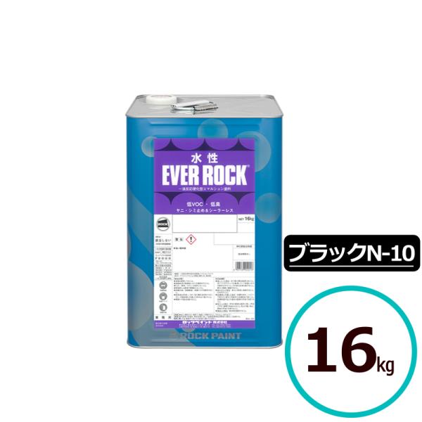 ロックペイント 水性エバーロック ブラック N-10 (実際はN-20程度の濃