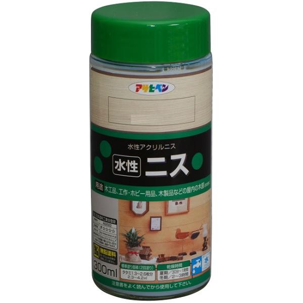 水性ニス　300ml　各色【アサヒペン】