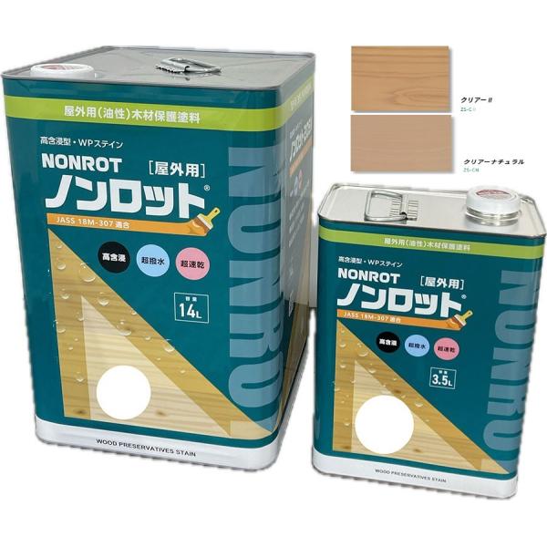ノンロット205Ｎ Ｚクリアー 14Ｌ 木材保護透明 注ぎ口(ベロ付き)【三井化学産資】