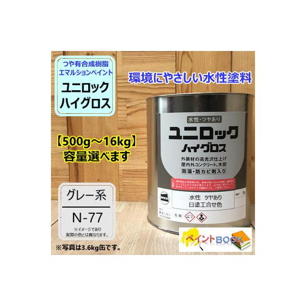 水性塗料 【つや有り 日塗工 N-77】 マンセル N7.7 DIY 建物