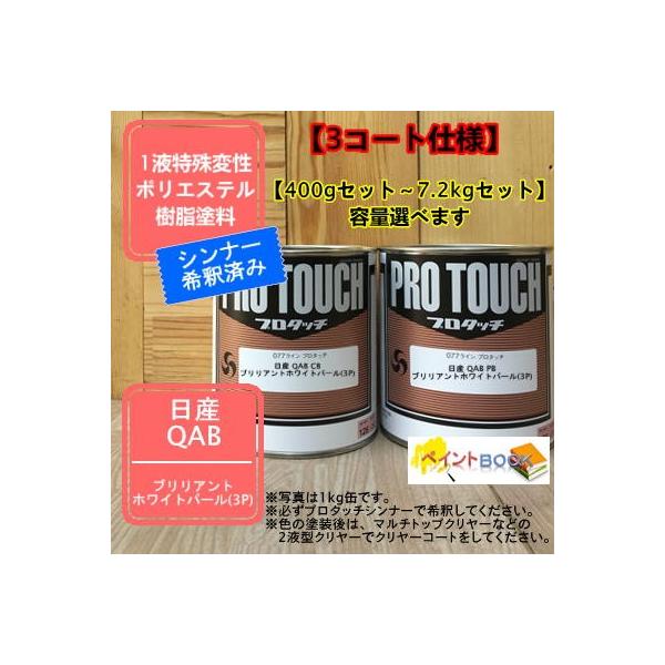 ロック プロタッチ 調色 ニッサン QAB ブリリアントホワイトパール(3P