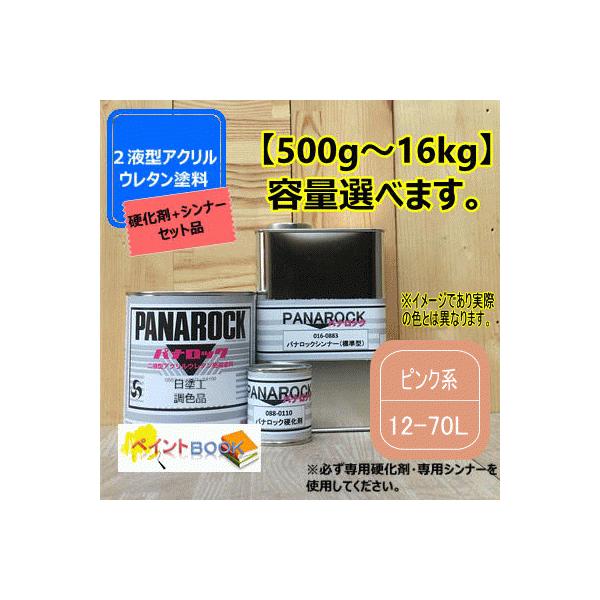 【日塗工 12-70L】ピンク系 マンセル 2.5YR7/6【主剤+硬化剤+シンナー】セット パナロック 2液型ウレタン塗料 自動車 工業 ロックペイント
