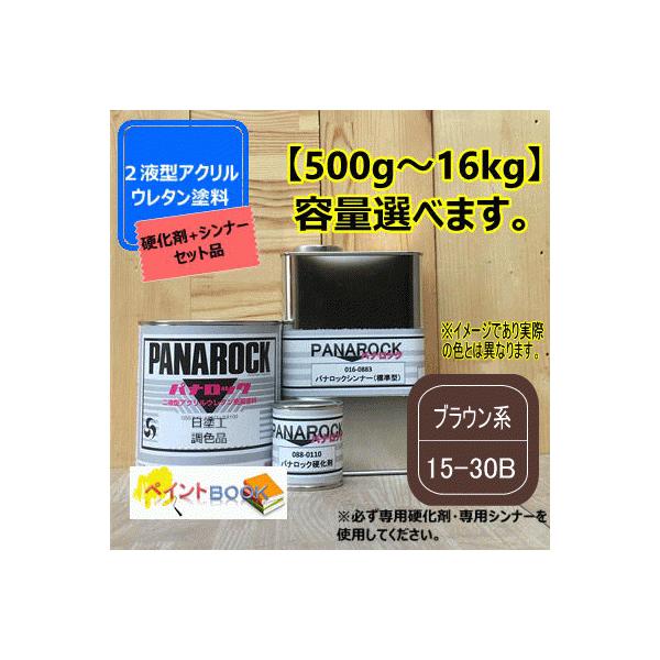 【日塗工 15-30B】ブラウン系 マンセル 5YR3/1【主剤+硬化剤+シンナー】セット パナロック 2液型ウレタン塗料 自動車 工業 ロックペイント