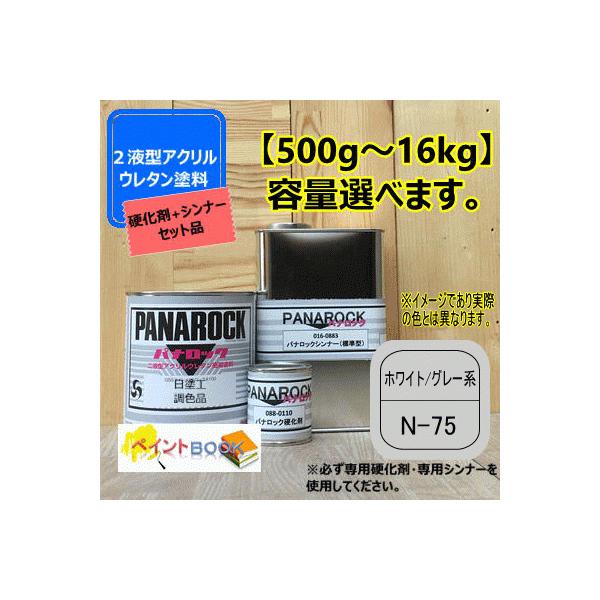 日塗工 N-75】ホワイト／グレー系 マンセル N7.5【主剤+硬化剤+