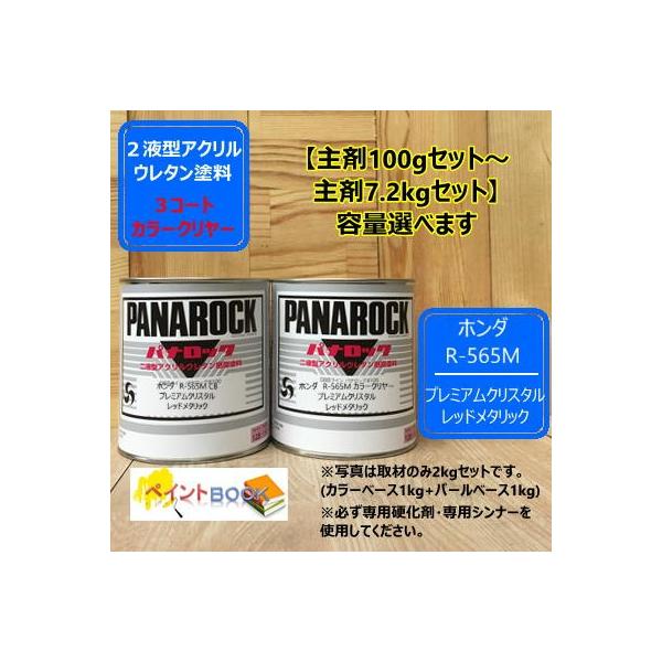 【ホンダ R-565M】 プレミアムクリスタル レッドメタリック 【カラーベース+カラークリヤー】パナロック 2液型ウレタン塗料 自動車 ロックペイント