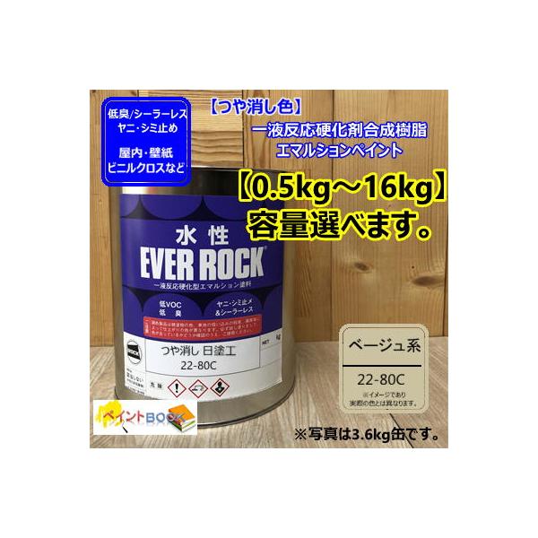 水性塗料 【つや消し 日塗工 22-80C】 マンセル 2.5Y8/1.5 DIY 建物 壁紙　ビニルクロス 塗装 エバーロック ロックペイント ペンキ