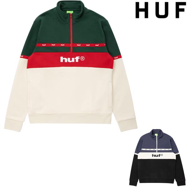 美品 XL HUF ハーフジップスウェット SPLIT 1/4 ZIP MOCK REGIONAL HALF ZIP FLEECE / HUF ハフ ハーフジップ ジップ