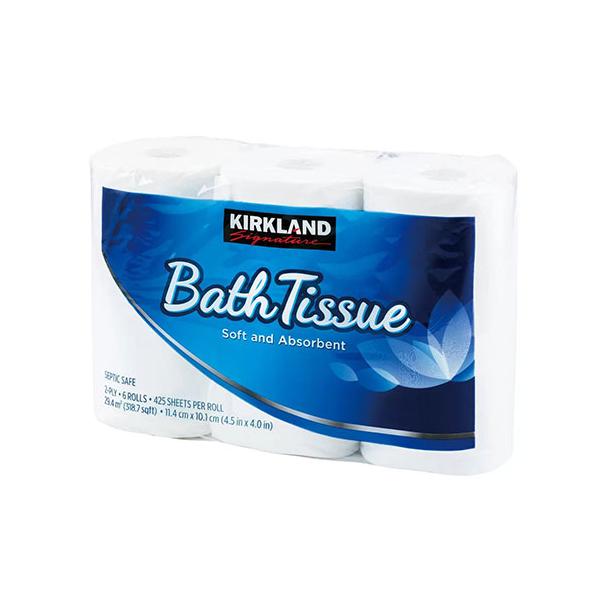 コストコ カークランド トイレットペーパー (バスティッシュ) 6ロール 2枚重ね ダブル  まとめ買い 業務用 日本製紙 エンボス加工 大容量