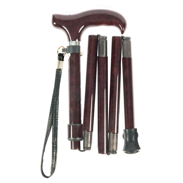 折りたたみ杖 男性 女性用超軽量200gコンパクト22cm オールカーボン 折りたたみ伸縮杖/ダークワイン PC04＜当店オリジナル商品＞