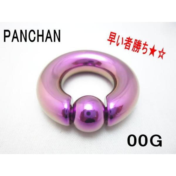 キャプティブ ボディピアス パープル ブルー ピンクゴールド 00G プライヤー不要 スプリングキャッチ