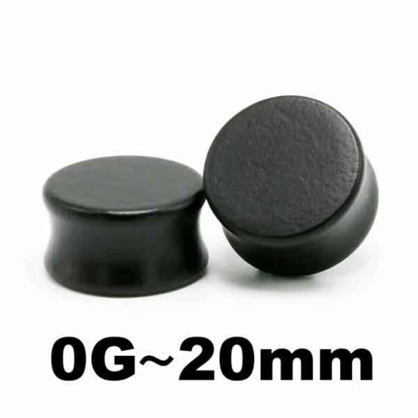 ウッド 木 木材 天然 プラグ フレア ブラック 0G 00G 12mm 14mm 16mm 18mm 20mm