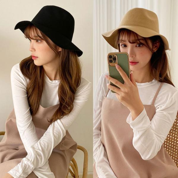 女優帽 フェルトハット つば広帽子 ガルボ ハット ウール フェルトハット ツバ広 レトロ クラシック レディース バケットハット 帽子 UV 紫外線対策