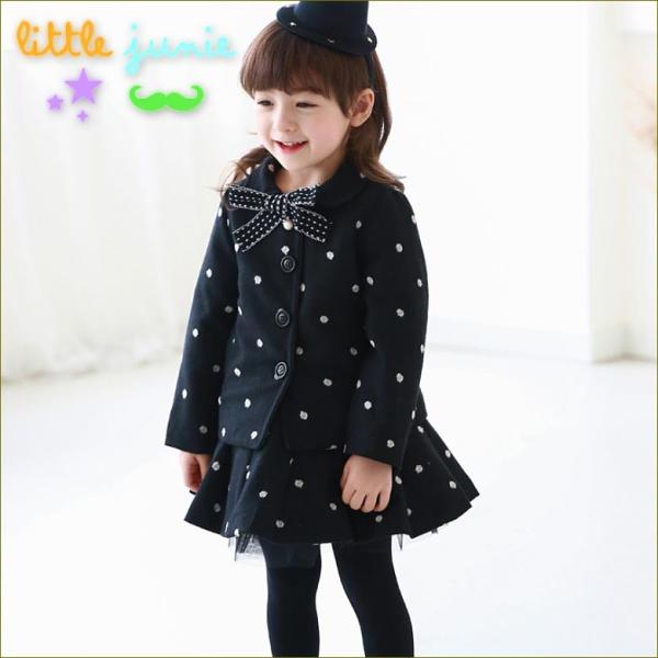 Dot Wool Dress ؍q ̎q H~ XJ[gZbg tH[} 킢 LbY ̎q gbvX