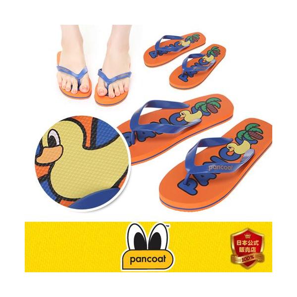 Pancoat �p���R�[�g �A�q�� �C sandal �T���_�� POPDUCK Pancoat LOGO PRINT FLIP FLOP GRAPEFUIT ORANGE �L�����N�^�[ �p���R�[�g