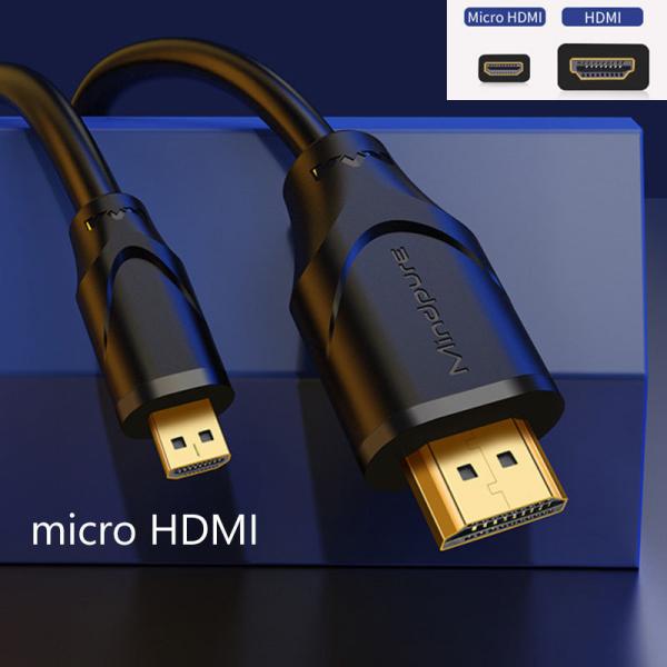 3D対応 マイクロHDMIケーブル 4K micro HDMIケーブル 1m ハイスピード 綿繊維編み HDMIケーブル 1m 金メッキプラグ仕様 デジタルデータ転送ケーブル