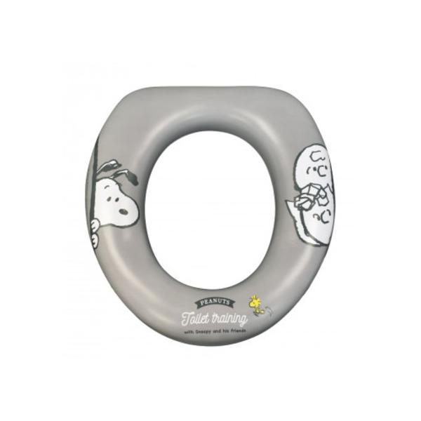 永和 スヌーピー ソフト補助便座 グレー トイレトレーニング 大人用便座に乗せるだけ 水洗い可能 お手入れ簡単 軽量設計 やわらか素材 子供 子