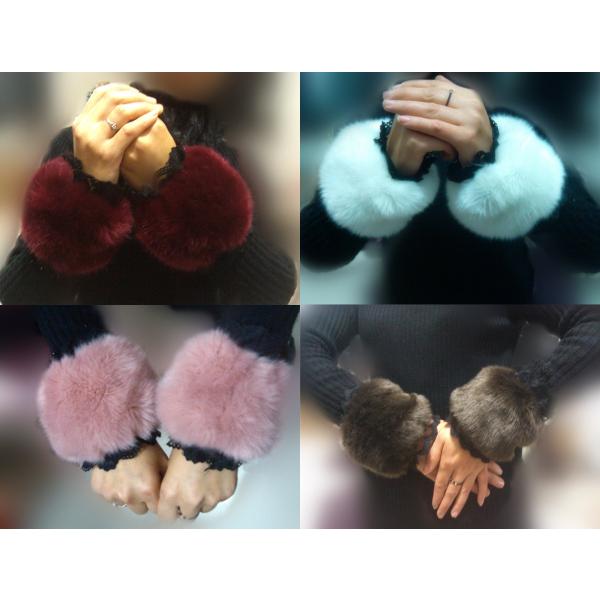 アームウォーマー ファー アクセント ふわふわ 全15カラー ふわふわ