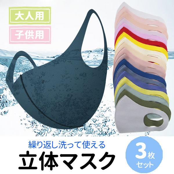 マスク 立体 洗える メンズ レディース キッズ 子供 大人 3枚セット