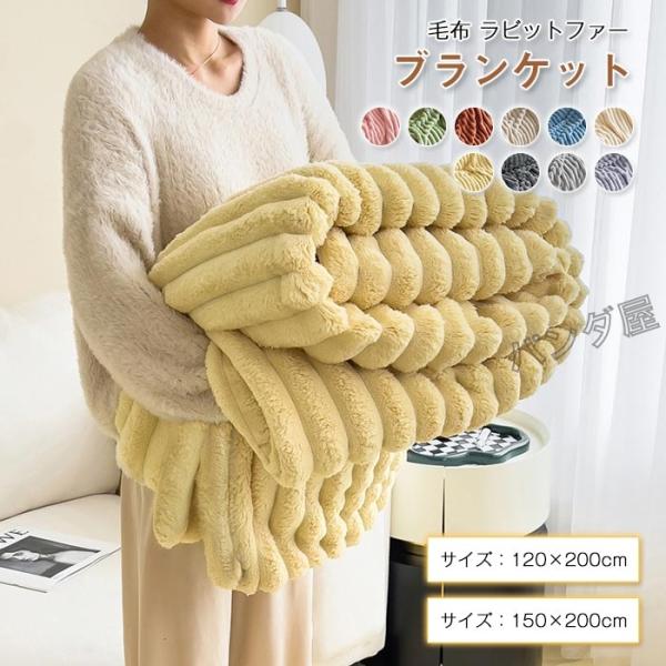 ブランケット 毛布 160 x 200cm ブラウン 膝掛け 薄手 あったか a06637.jpg