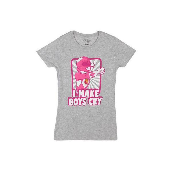 ファッション レトロマッチラベル 北欧デザイン 鳥 アメリカ人気キャラクター Tシャツ マイティなmorphin パワーレンジャー Power Rangers Pink I Make Boys Cry Licensed Women S Junior T Shirt Gray 9jbmrlxdvv Www Sakphotography Com