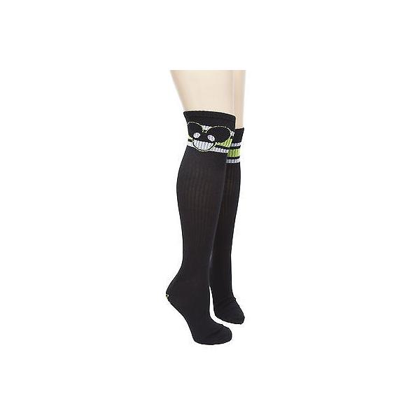 アメリカ人気キャラクター 靴下 Deadmau5 Derby Stripe W Face Logo Knee High Women S Socks Black Www Npattorney Com