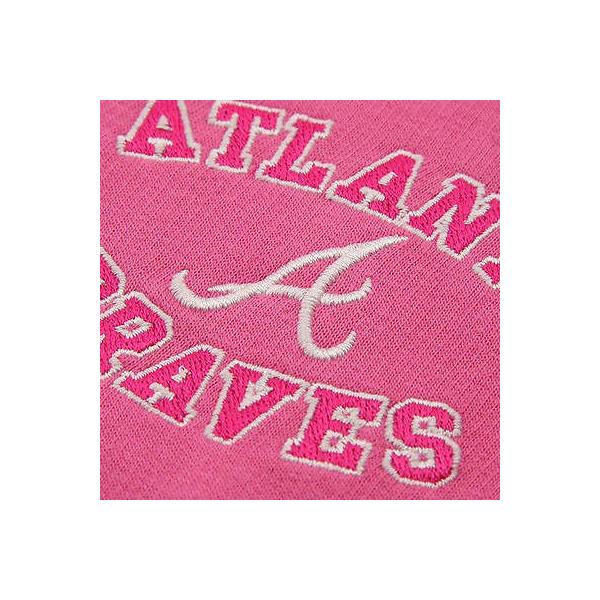 海外バイヤーおすすめ アメリカ Usa メジャー リーグ 全米 Crest 野球 野球 リーグ Mlb Atlanta Crest フルジップ Braves パーカー Girls E ピンク ユース パンダストア