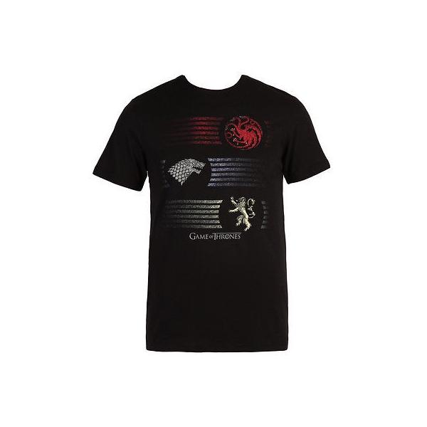 アウトレット送料無料 アメリカ人気キャラクター Tシャツ ゲームオブスローンズ Game Of Thrones Three Crest Sigils Stripes Licensed Adult T Shirt Black L Almanityhoian Com