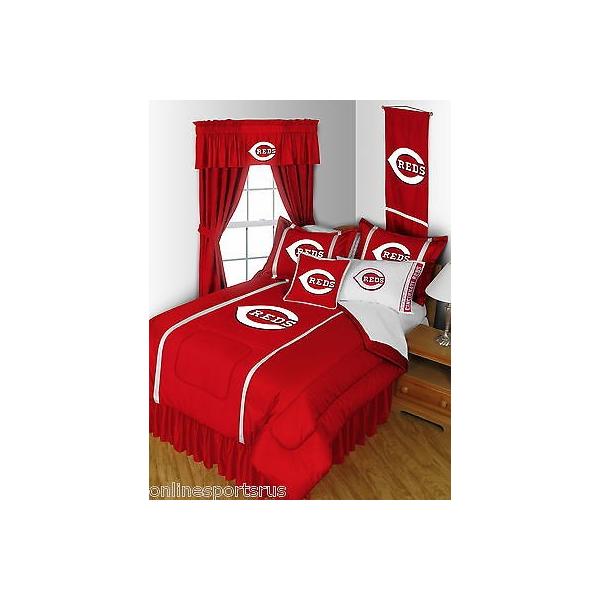 掛け布団 セット Cincinnati Reds Comforter Bedskirt Sham Drapes