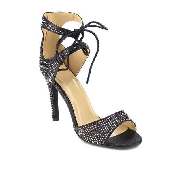 注目 ヒール パンプス シューズ 靴 海外厳選ブランド レディース Stiletto Lace Up Rhineストーン オーナメント ハイヒール ブラック シャンパン シルバー Black パンプス 重要 発送についてご確認ください 海外買付検品後 国内から発送いたします X E Is