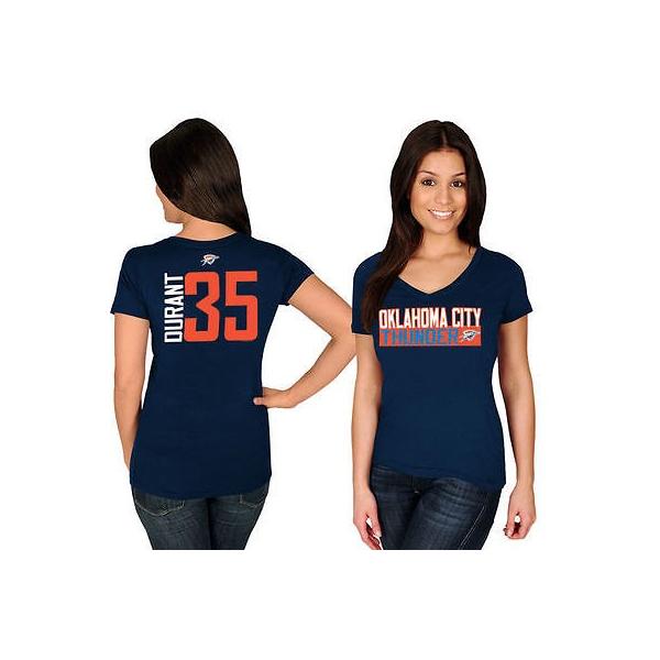 アメリカ Nba Usa 全米 リーグ バスケットボール 全米 ファングッズ Nba Kevin Durant Oklahoma City Thunder レディース ネイビー ネーム ナンバー Tシャツ E パンダストア