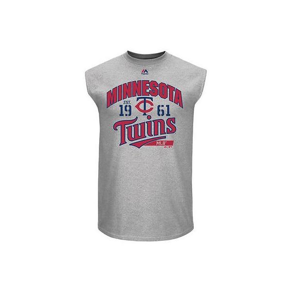 ブランド雑貨総合 野球 メジャーリーグ Mlb Majestic Minnesota Twins グレー Flawless Victory ノースリーブ Tシャツ 人気top
