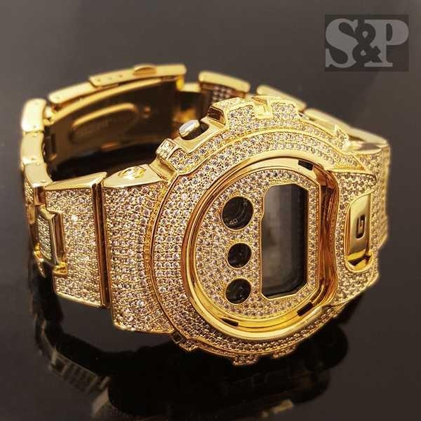 アクセサリー 腕時計 ジーショック メンズ アイスアウト フェイクダイヤ オーセンティック Dw6900 ゴールド ブラス カスタム Gショック ウォッチ E パンダストア 通販 Yahoo ショッピング