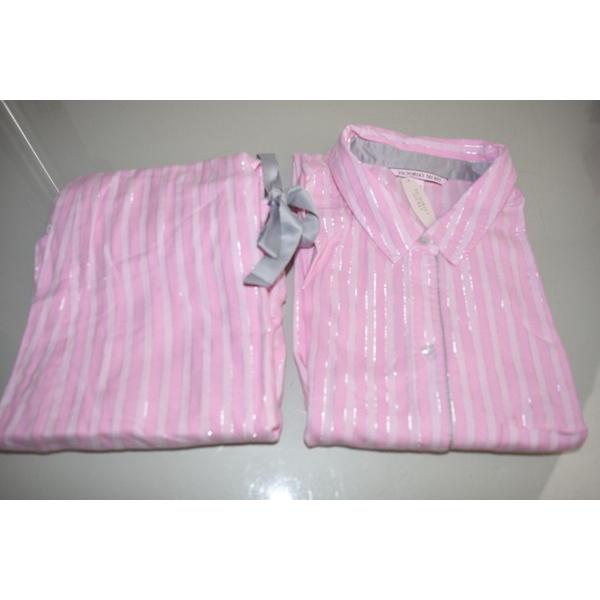 パジャマ ヴィクトリアシークレット Victoria S Secret Dreamer Flannel Pajama Pink Iconic Stripe Top M Pants L 0rdcq765wn 下着 靴下 部屋着 Ladosur Cl