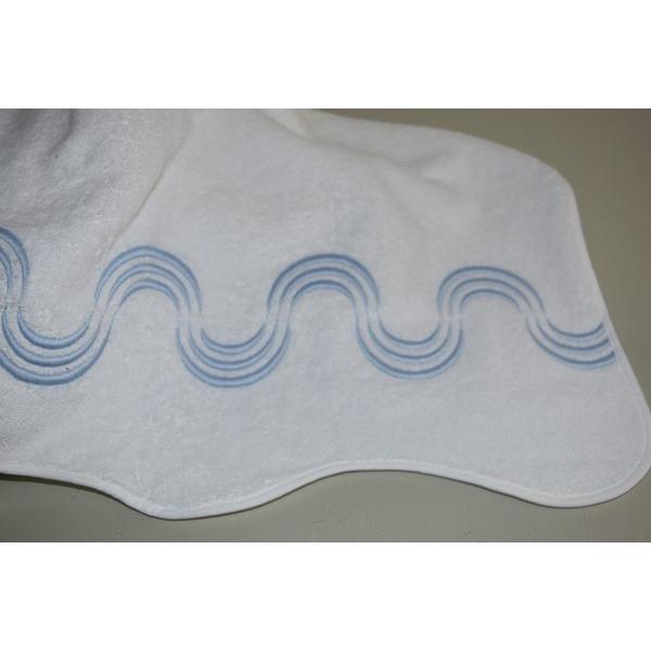 タオル バスタオル プラテシ Pratesi Bath Sheet Towel White Blue Scalloped Embroidered Logo Blusquare Org