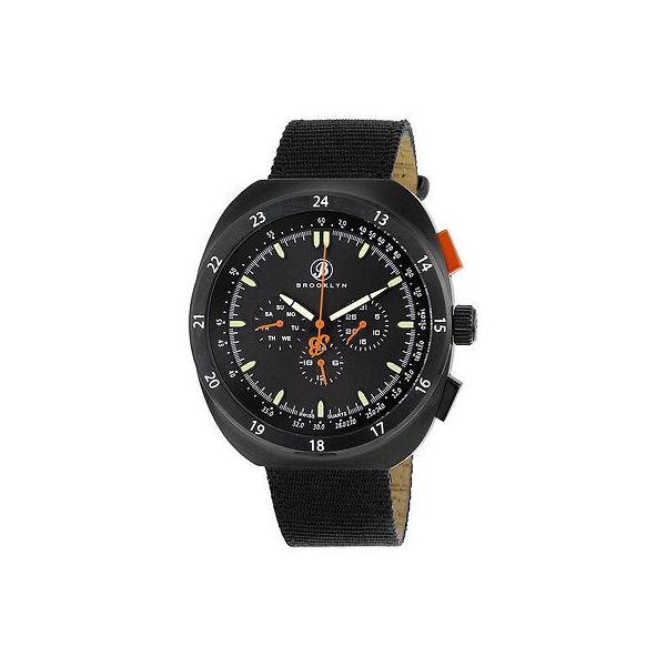 ブルックリンウォッチ 腕時計 Brooklyn Floyd ブラック ダイヤル ブラック キャンバス マルチファンクション メンズ 腕時計 305 M4444 Www Feate Org