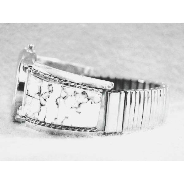 腕時計 海外セレクション メンズ 腕時計 ホワイト Buffalo Navajo スターリング シルバー ネイティブ アメリカン Howlite W Supersport Tn