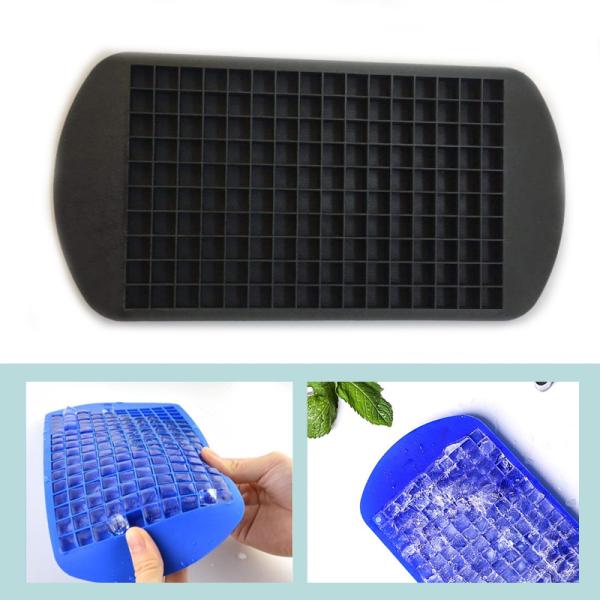 残り在庫数(本日0:00時点)：13黒黒ミニ アイス キューブ トレイ 冷凍庫 160個砕氷型 簡単取りだし 小さな 砕氷 ウィスキー カクテル アイス モールド ミニ 四角 小粒 シリコン製アイスキューブトレイ   簡単にアイスキューブが...