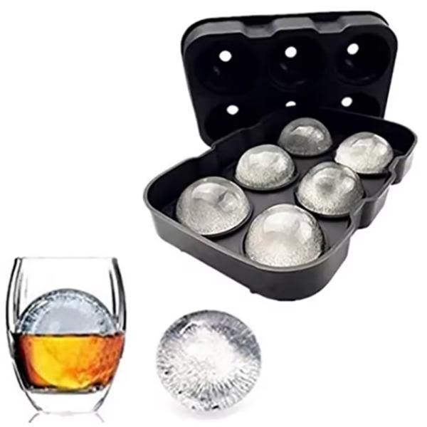 残り在庫数(本日0:00時点)：15黒   6つの大きな氷のボールを作れるシリコン型。   ゆっくり溶けて飲み物を冷やす。   カクテルやウイスキーに最適。    簡単に取り出せて、洗いやすいデザイン。【仕様】主な素材：シリコンボール直径：...