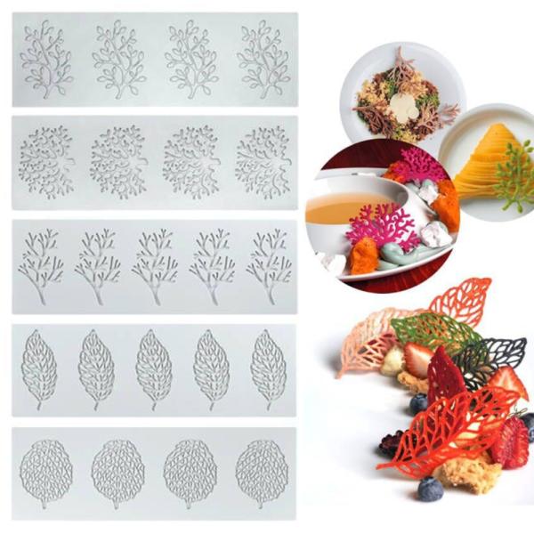 残り在庫数(本日0:00時点)：13柔らかなシリコンで作られたモールドの5点セットです。葉脈が細かく再現されたリーフ型は華やかで、サンゴの型は丸くておしゃれ。料理のちょっとした飾りや、バレンタインのチョコづくり、ケーキの飾りを作る時など、様...