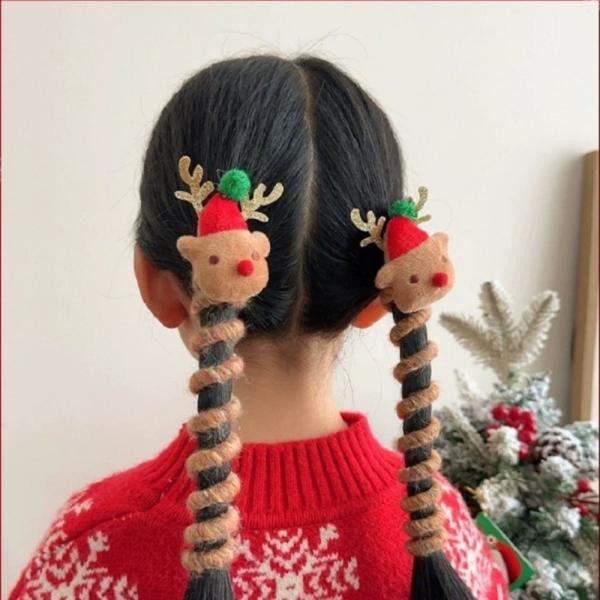 プレゼント 2個セット クリスマス 子ども 女の子 ツリー サンタ ヘッドドレス  トナカイ