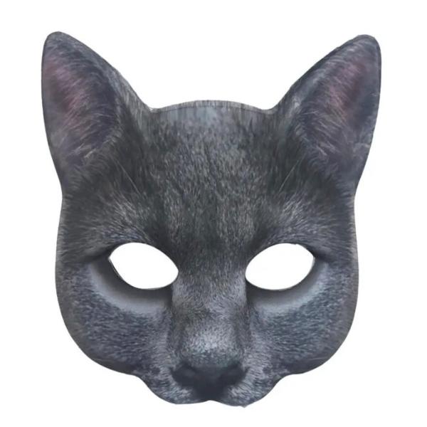 残り在庫数(本日0:00時点)：1ロシアンブルーロシアンブルー猫 お面 ネコ キャット 仮面 仮装 半顔 半面 プリント コスプレ ダンス ハロウィン お祭り 撮影道具 文化祭 学園祭 夏祭り 演劇 小物 GT-LINE Favolic  ...