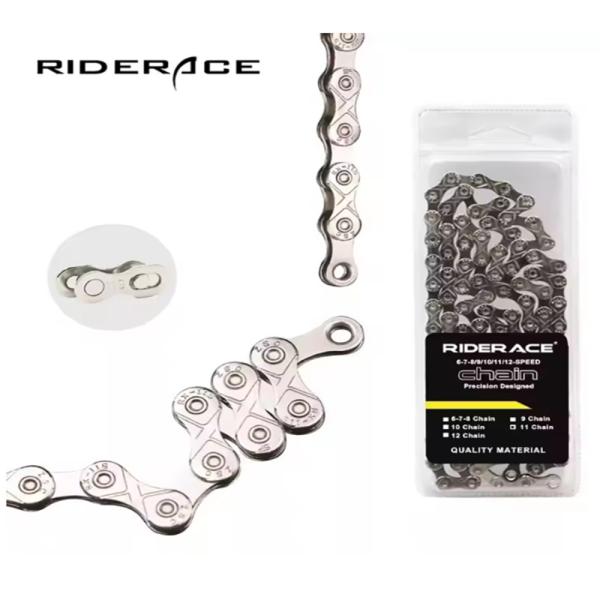 残り在庫数(本日0:00時点)：4Riderace 自転車チェーン 116L（8/9/10/11/12速対応）超軽量設計で、スムーズな走行と優れた耐久性を両立。MTB・ロードバイクなど、24/27/30段変速自転車に幅広く対応します。【超軽...