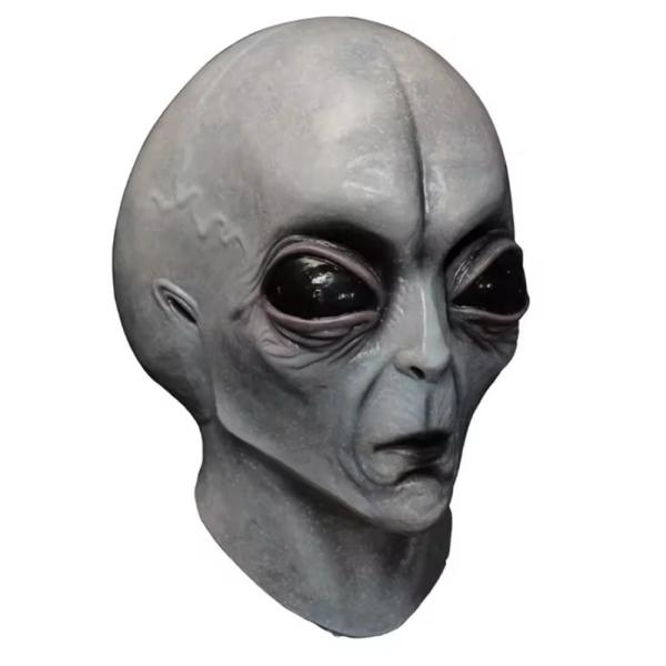残り在庫数(本日0:00時点)：2SF作品などでよく描かれるグレイ型エイリアンをモチーフにした、リアルなフルフェイスマスクです。商品の特徴：グレイタイプ: 灰色（グレー）の肌色で、細い顎、小さな鼻と口、そして何よりも大きな黒い瞳が特徴的な、...