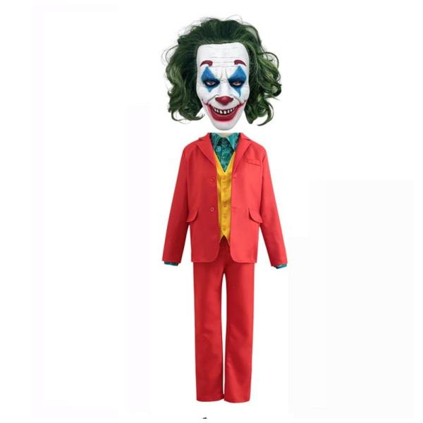 ハロウィン ジョーカー Joker ウィッグ付きマスク コスプレ 5点セット ピエロ 衣装 ホラー仮装 M