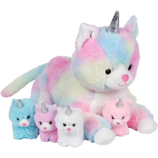 まとめ売り3個セット ぬいぐるみ ユニコーン キャット レインボー 親子セット 5匹入り 女の子向け カ
