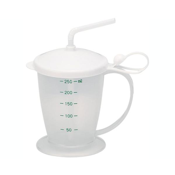 安定ストローコップ 300mL 小森樹脂 │ 介護食器 コップ 抗菌加工 飲みやすい ストロー付き 介護用品 高齢者 お年寄り 老人 シニア 食事介助 食事サポート
