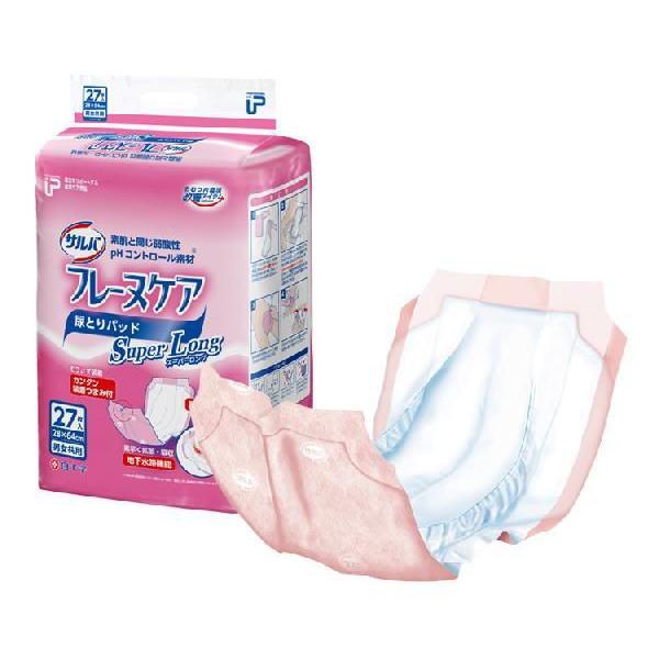 P.U サルバフレーヌケア スーパーロング（幅28×長さ64cm） 27枚×3袋入り 33219 白十字 │ 大人用紙おむつ 尿とりパッド 尿取りパッド パッドタ