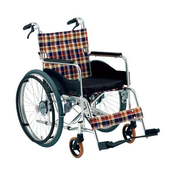 アルミ製自走式車いす 立ち止まり君付（低床タイプ） 自走用 AR-211BT